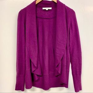 Ann Taylor LOFT plum purple cardigan sweater XS
